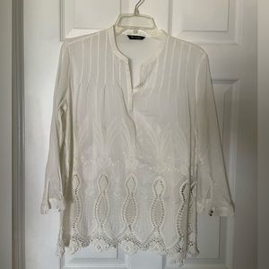 Massimo Dutti White Cotton Blouse